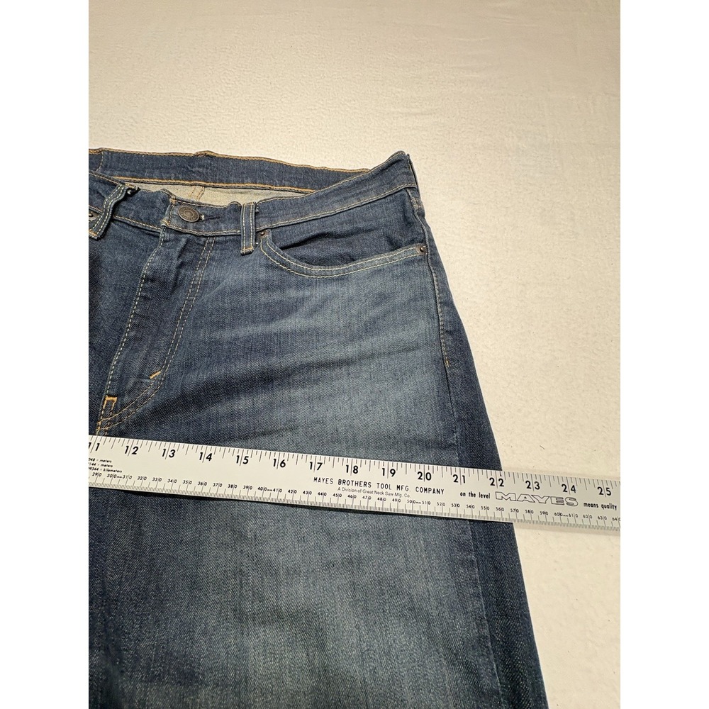 Levi's 514 Jeans Mens 34x34 Blue Denim Cotton Dark Wash Slim Fit Straight Leg - Picture 12 of 13
